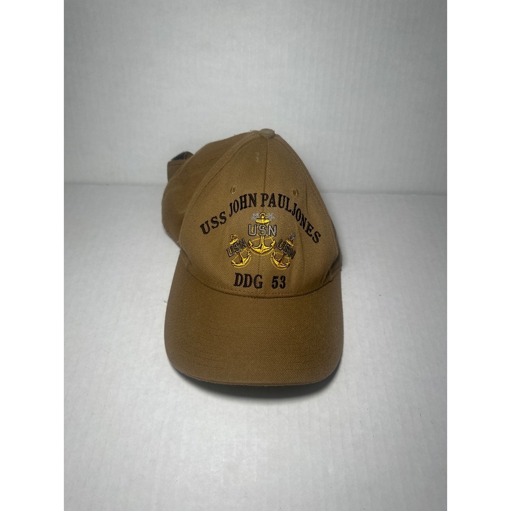 The Corps USS John Paul Jones DDG 53 Hat Tan US Navy Destroyer Embroidered Cap